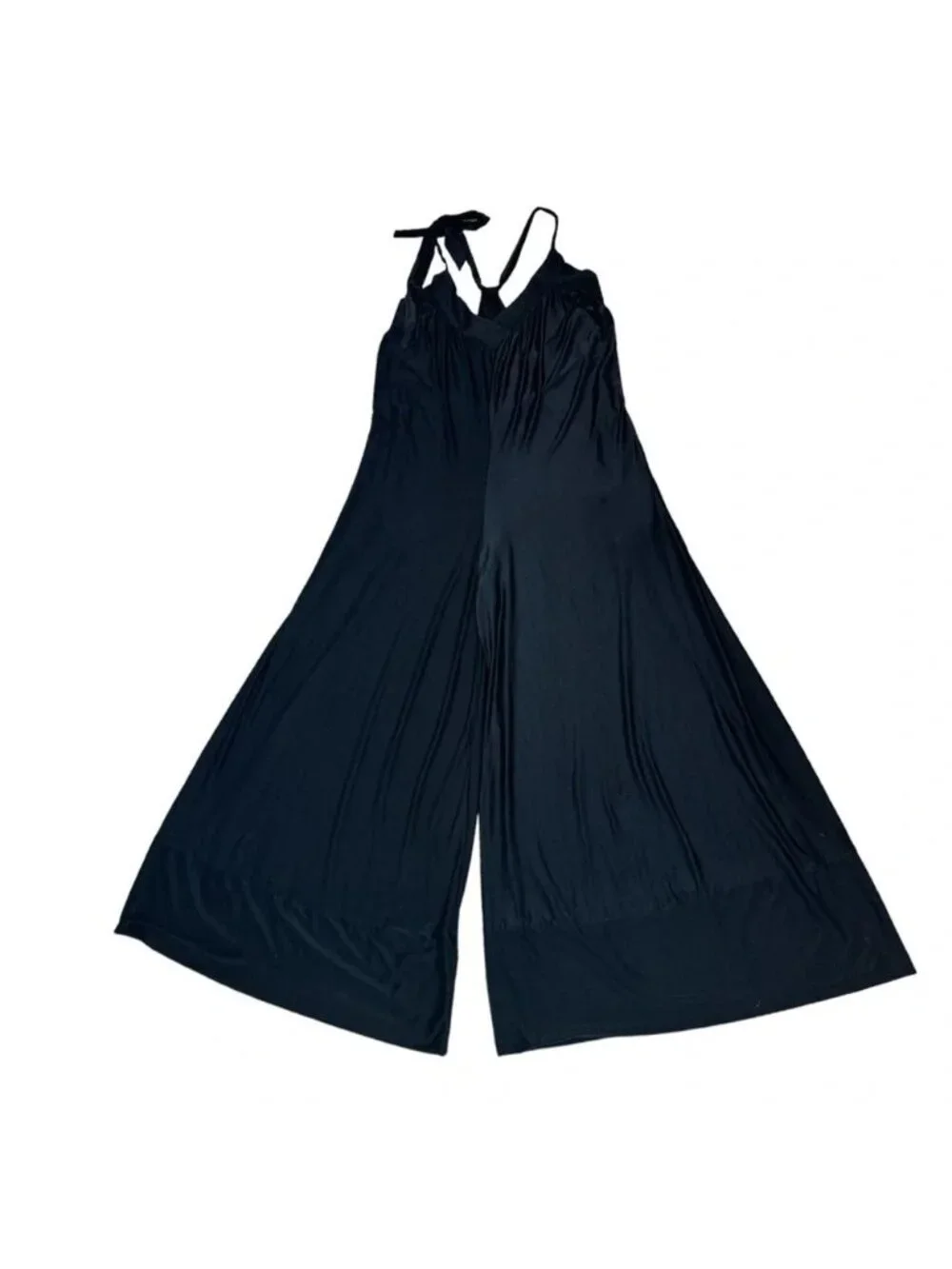 We Are HAH Jump 2 It Wide Leg Jersey Jumpsuit Sz XS Black Slinky Stretchy NWOT - Picture 2 of 6